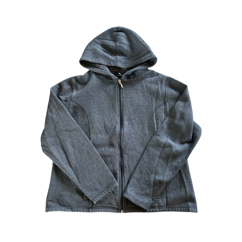 [Tek Gear] Gray Hooded Full Zip Sweatshirt
